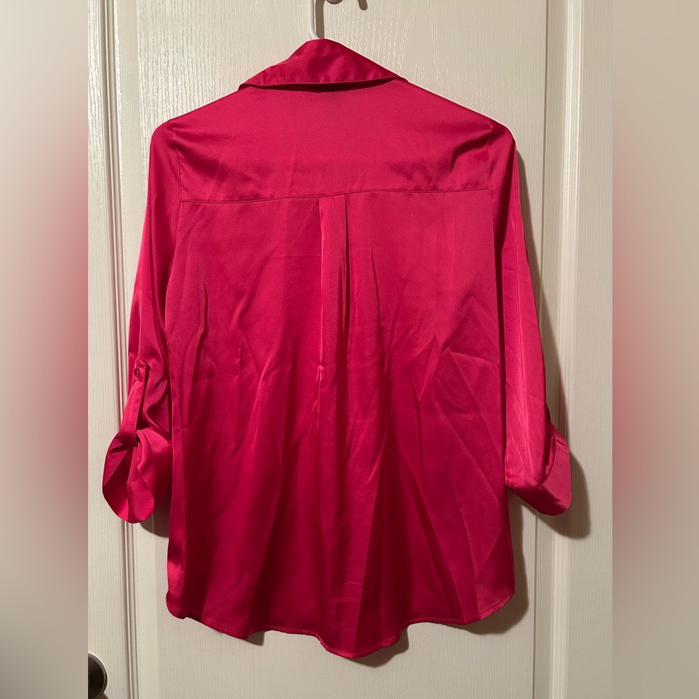 A.Byer Satin Button-Down Shirt - Picture 2 of 2